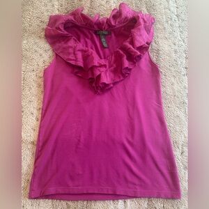 Ralph Lauren sleeveless ruffle blouse Size M V neck Summer Beach Pink